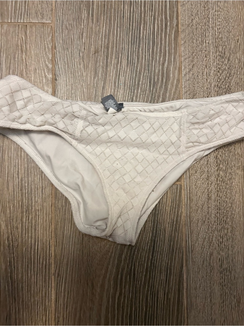 aerie white Textured Bikini Bottom